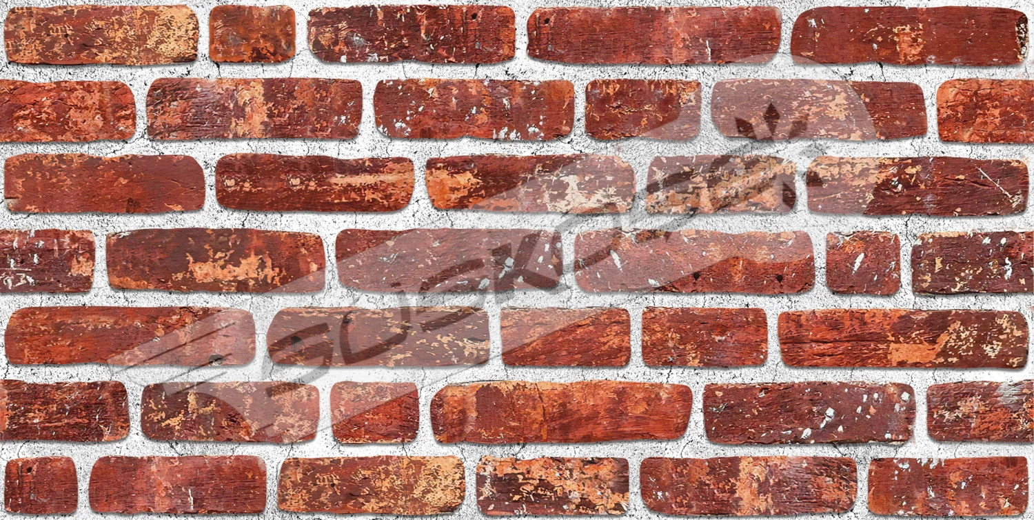 Kırmızı Eskitme Tuğa Renkli Duvar Paneli 2m2 (4 Adet)