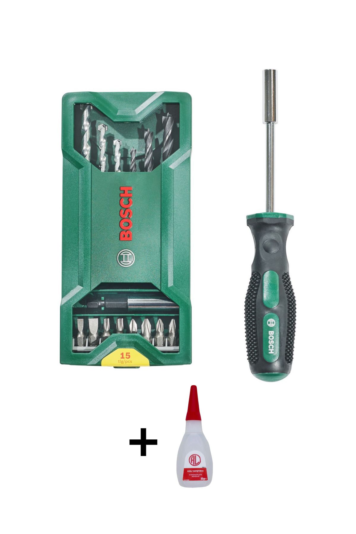 BOSCH Orijinal X-line 15 1 Vidalama & Matkap Ucu Seti & Tornavida Seti Al Marka Yapıştırıcı