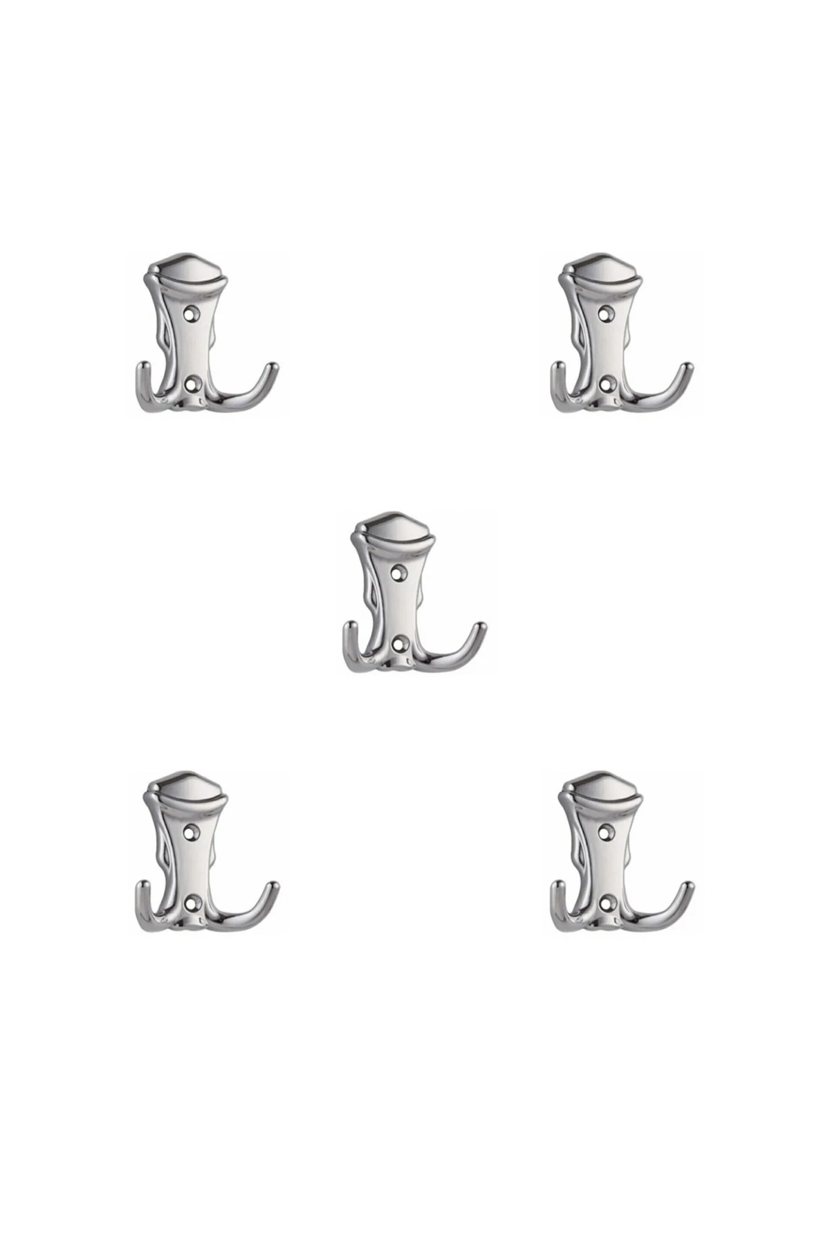 Kobra Askı Krom Vestiyer Portmanto Kapı Dolap Askısı (5 Adet)