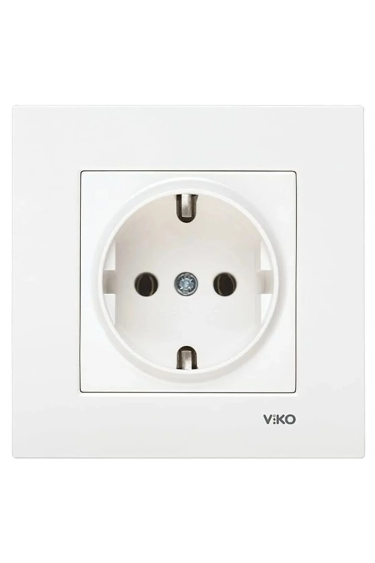 Karre Beyaz Topraklı Priz Çerçeveli 3 ADET