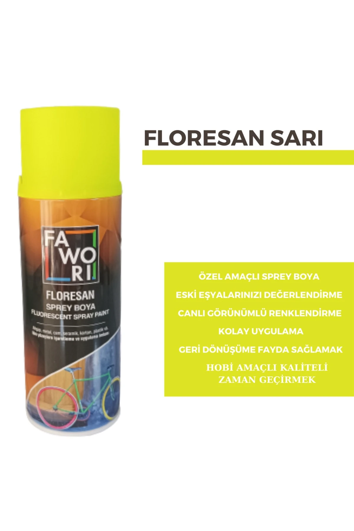 SPREY BOYA FLORESAN SARI FAWORİ