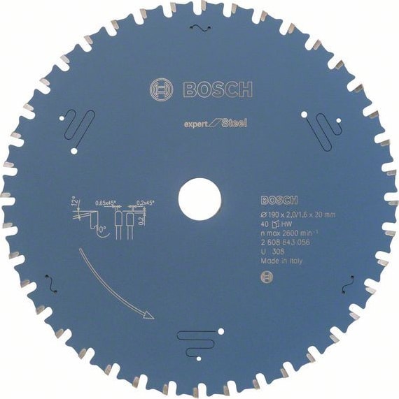 BOSCH Expert For Steel 190 x 20 Mm 40 Diş 2608643056