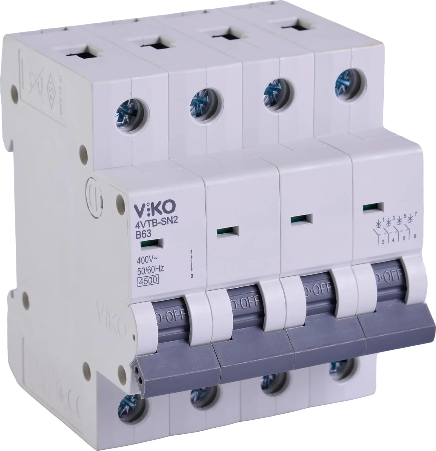 4VTB-4B63 Otomatik Sigorta 4,5ka B Tipi 4 Kutup 63A