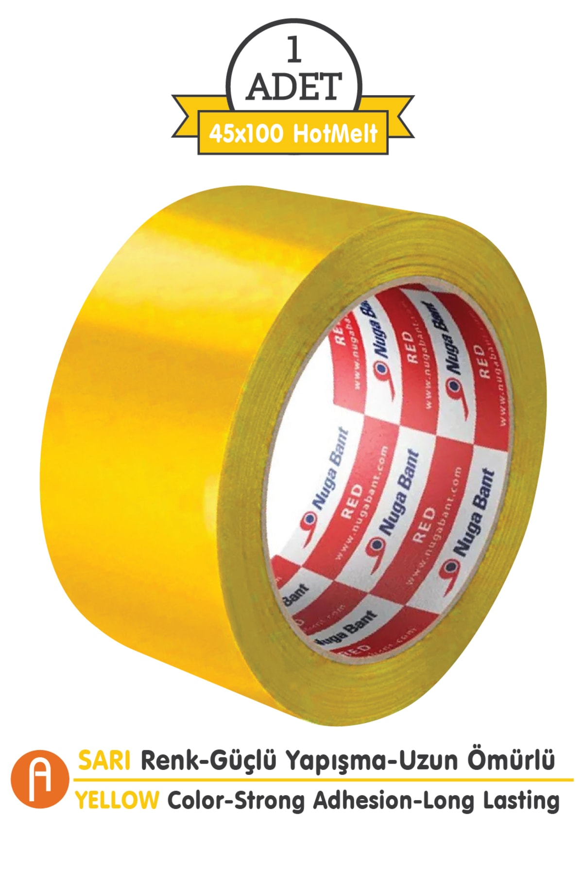 Sarı Hotmelt Yapışkanlı Koli Bandı 45x100 - Güçlü Ve Dayanıklı Ambalaj Bandı
