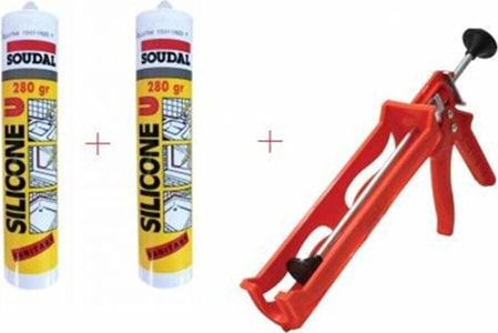 Şeffaf Silikon 280 gr 2 Adet + Silikon Tabancası