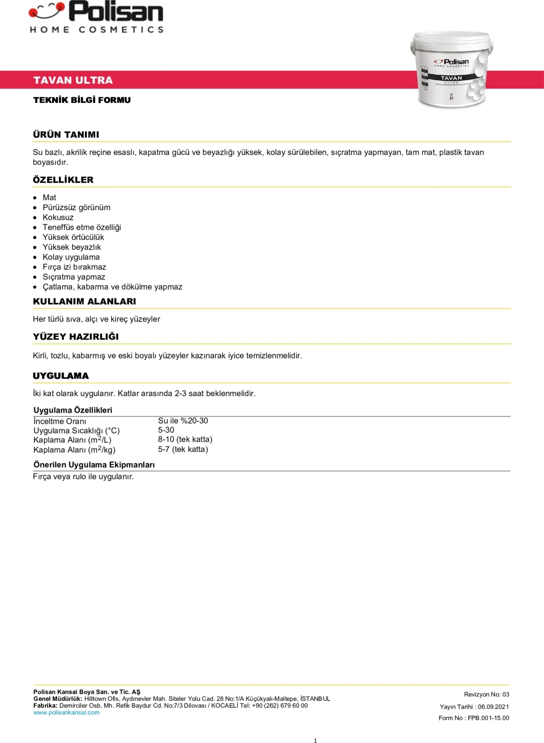 Tavan Ultra Beyaz 17,5 kg