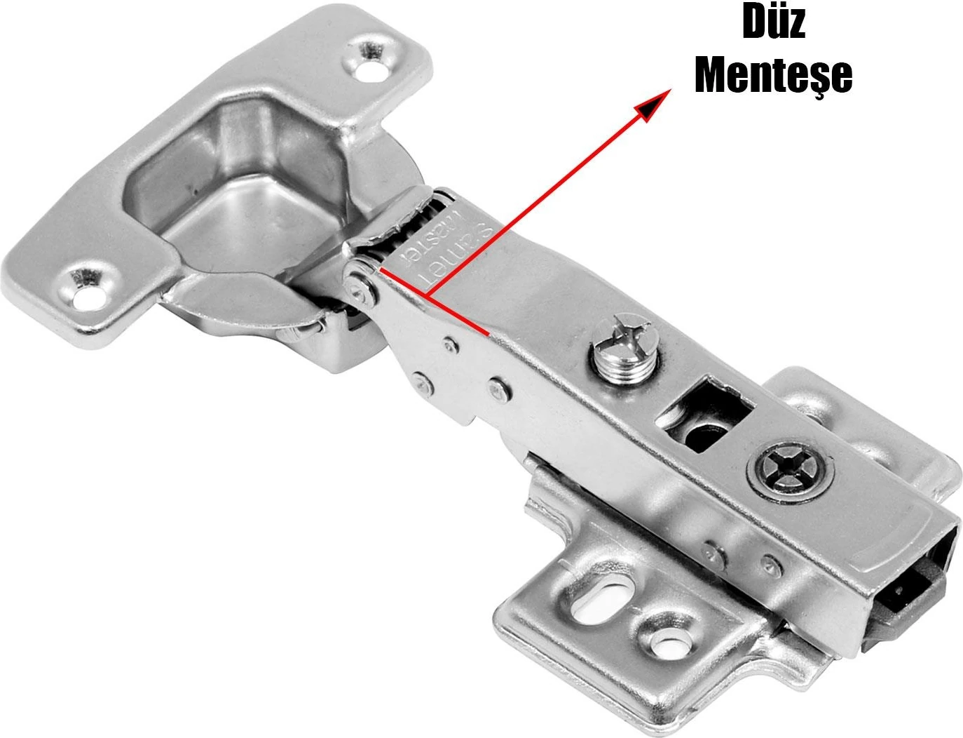Master Frenli Dolap Kapak Menteşesi Pistonlu Düz Tas Menteşe (1 Çift)
