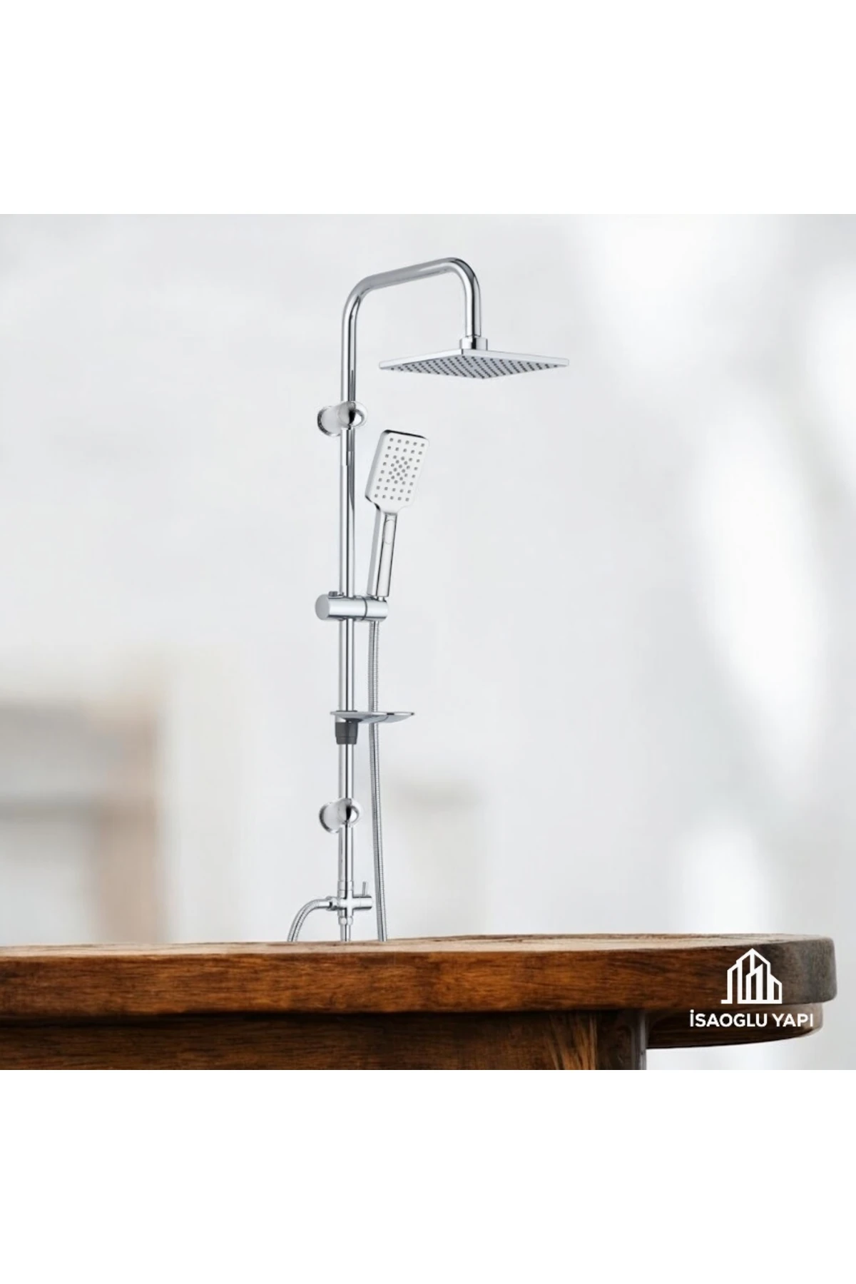 Duş Başlığı Nero Kare Tepe Yağmurlama Banyo Duş Seti Pirinç Materyal Paslanmaz