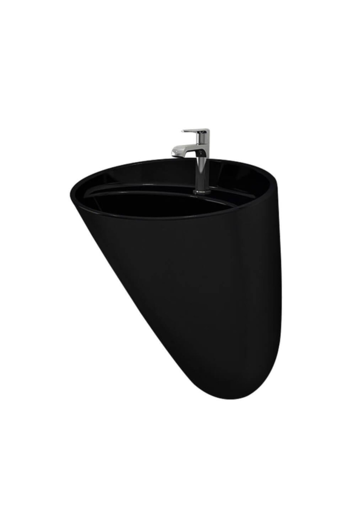 Venezia Asma Monoblok Lavabo  54x47 cm  Parlak Siyah