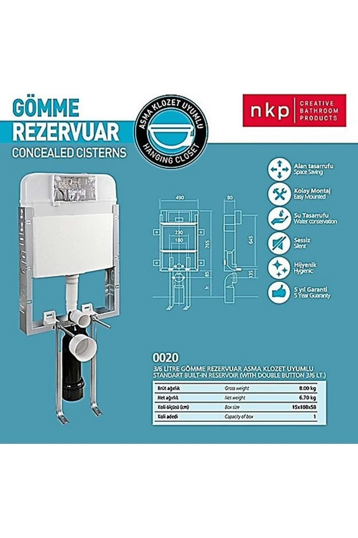 GÖMME REZERVUAR KLOZET UYUMLU 80mm 0020