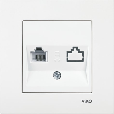 Karre Beyaz Nümeris Telefon Prizi Rj 11 Çerçeveli