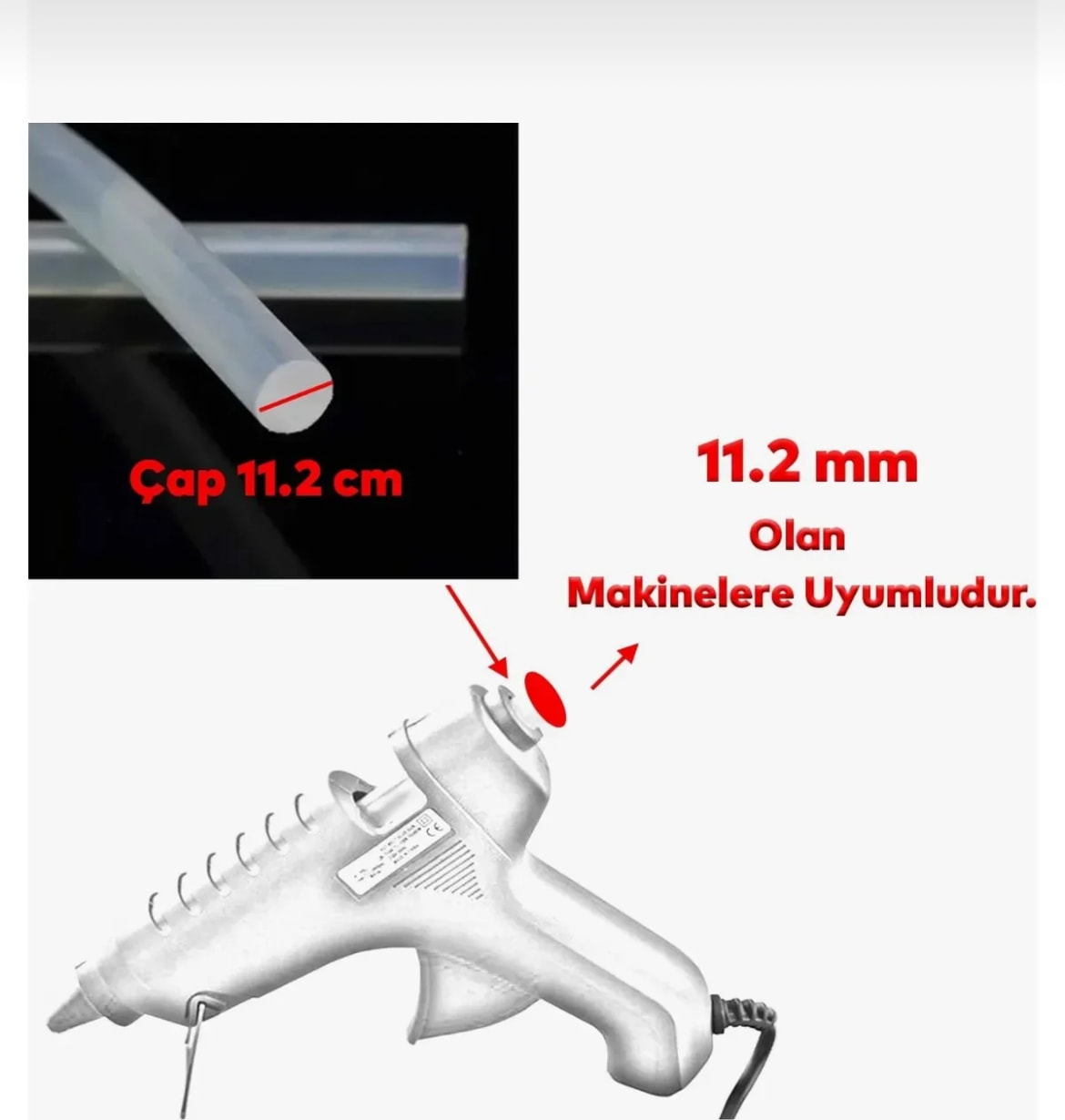 Kalın Mum Silikon 11.2 mm Çubuk Sıcak Silikon Hobi Süs Hediyelik Eşya Maket Yapıştırma 10 Adet