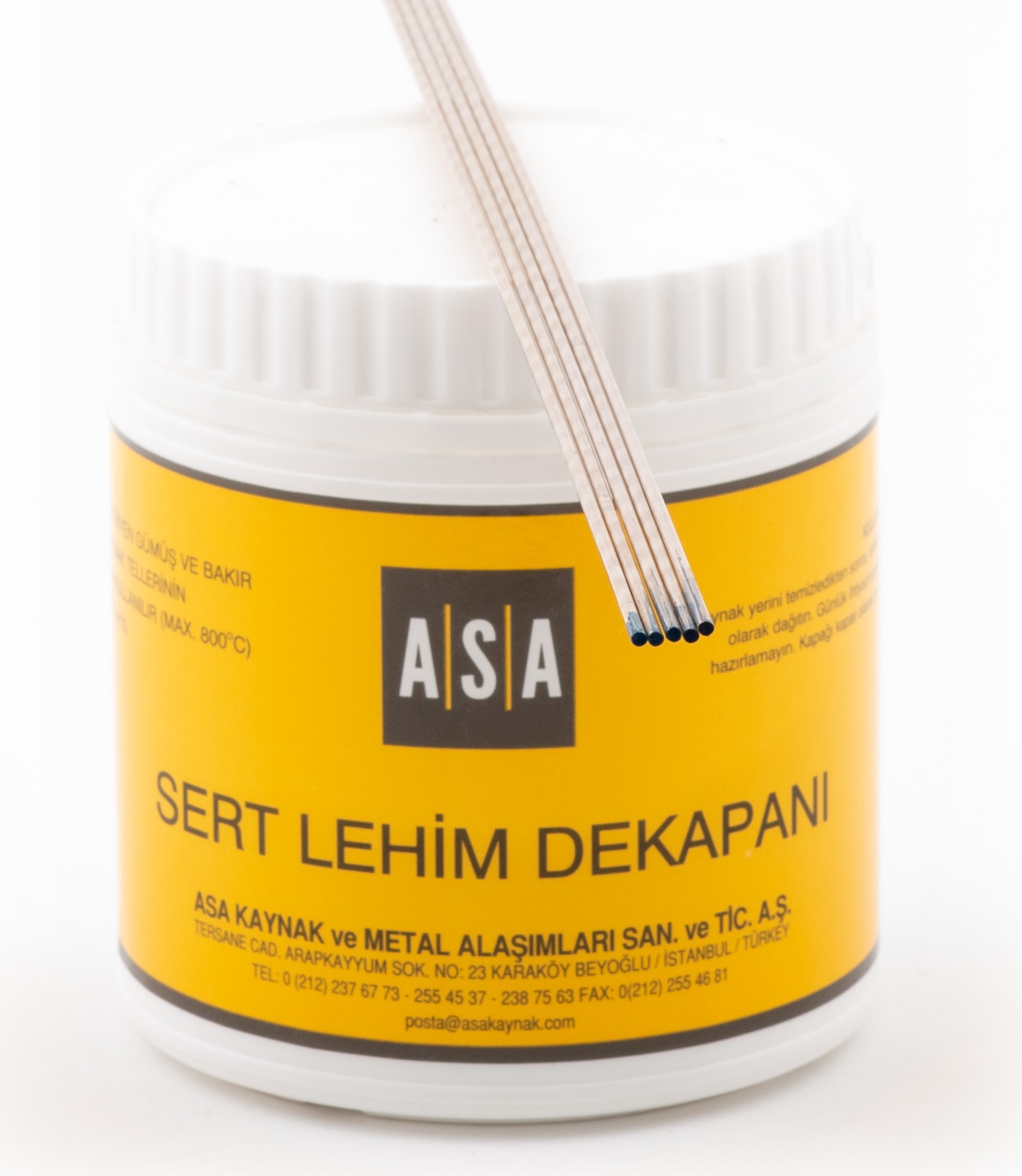 GÜMÜŞ KAYNAK DEKAPANI ASA-FLO (500 GR) + GÜMÜŞ KAYNAK TELİ %40 2 MM (5 ADET)