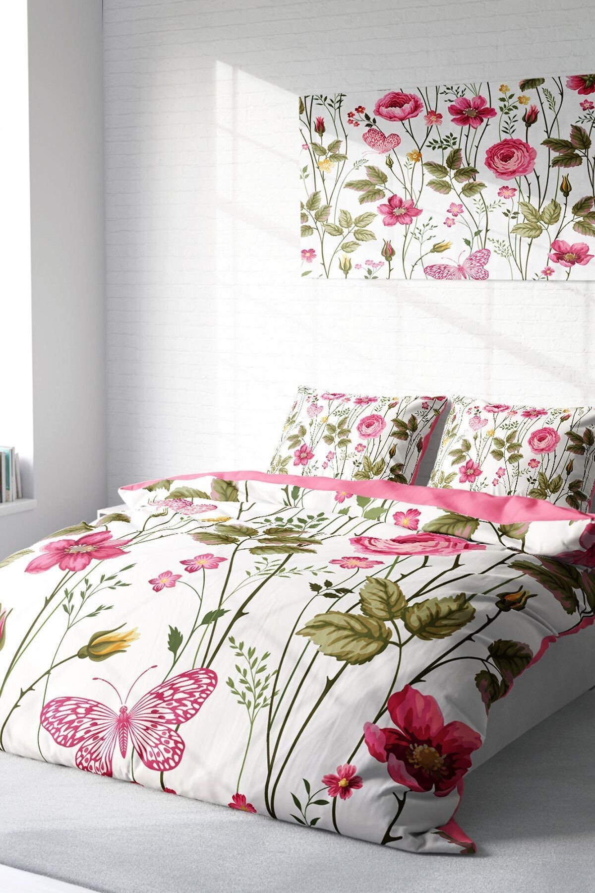 Relax Flower 3d Pamuk Saten Çift Kişilik Nevresim Takımı