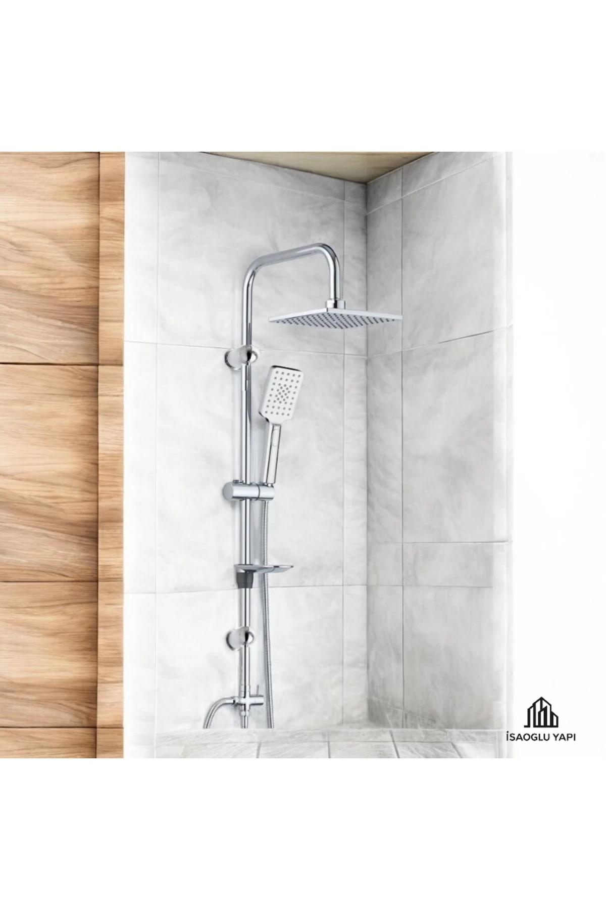 Duş Başlığı Nero Kare Tepe Yağmurlama Banyo Duş Seti Pirinç Materyal Paslanmaz