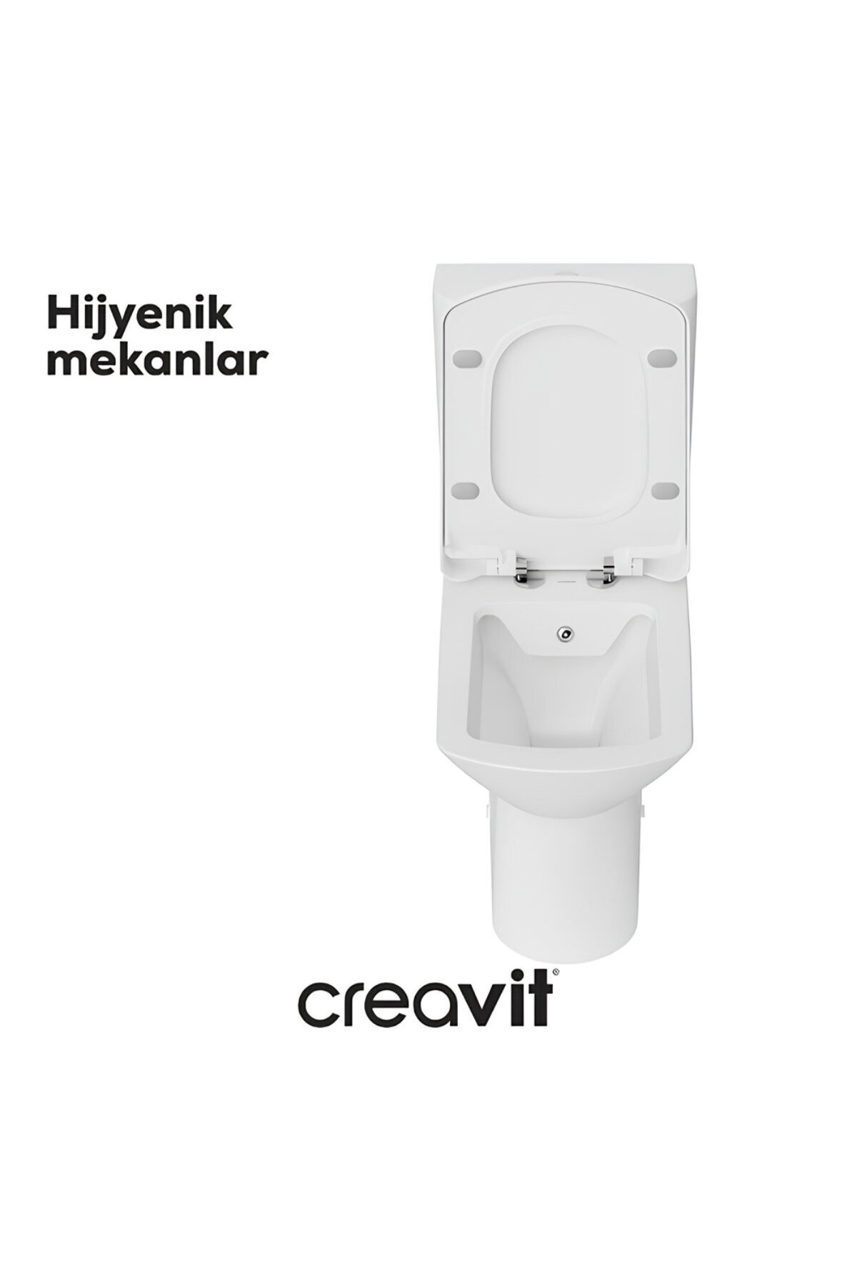 Nova Beyaz Kanalsız Duvara Sıfır Klozet Takım NV361, Lara Thermoplast Yavaş Kapak