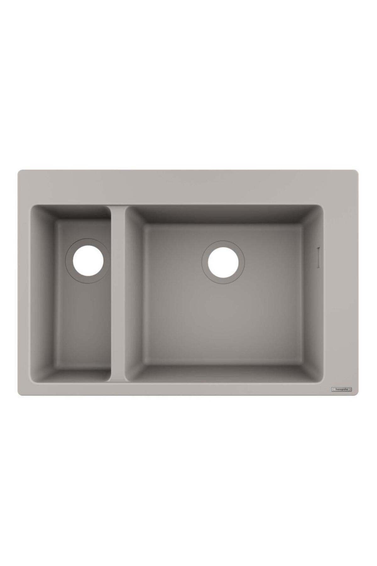 S510-F635 Ankastre Granit Eviye 180/450 Beton Grisi + Manuel Gider