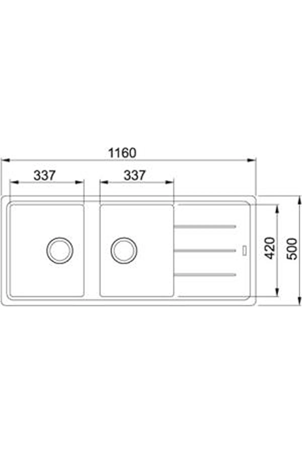Basis Granit BFG 621 Evye, Slate Grey Renk, 2 Hazneli, Damlalıklı, 116x50 cm