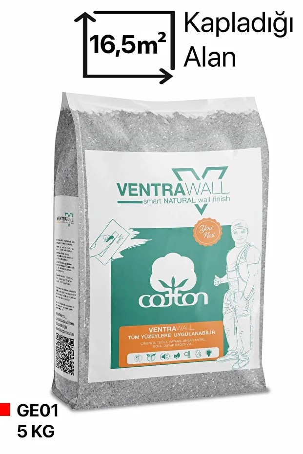 Isı Ve Ses Yalıtımlı Sürülen Duvar Kağıdı | Kendinden Yapışkanlı | Gri | Ge01-5 Kg | 16,5m²