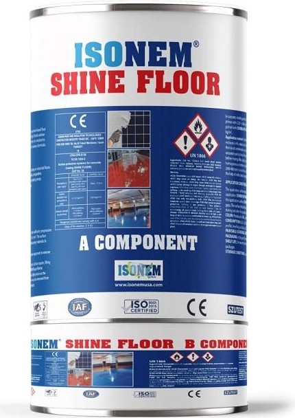 Isonem Shine Floor Solvent Bazlı Fayans Boyası 4.5 kg Siyah