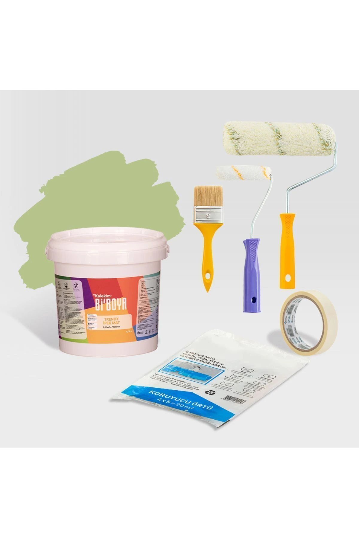 Tek Duvar Boyama Seti Zümrüt