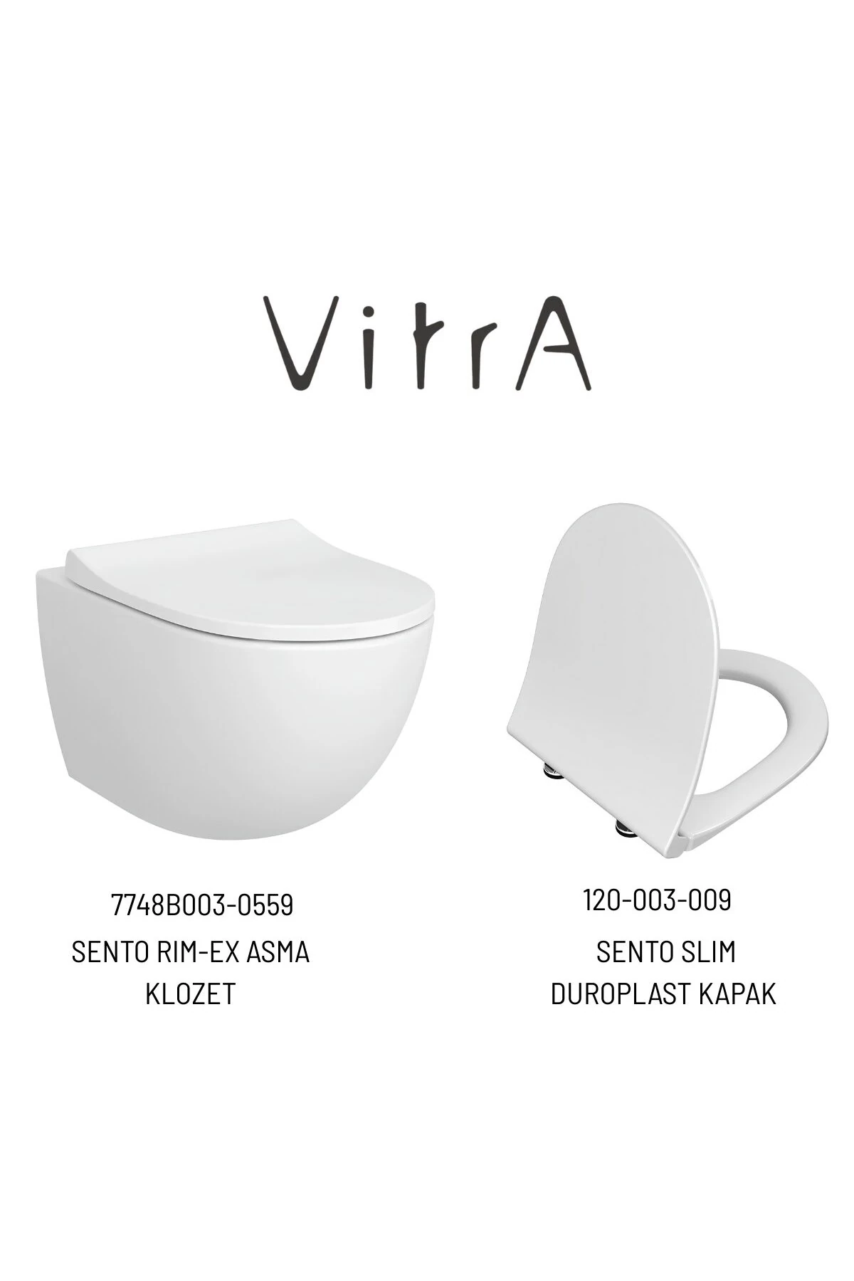 Sento Rim-Ex Beyaz Asma Klozet 7748B003-0559, Slim Yavaş Kapak 120-003-009