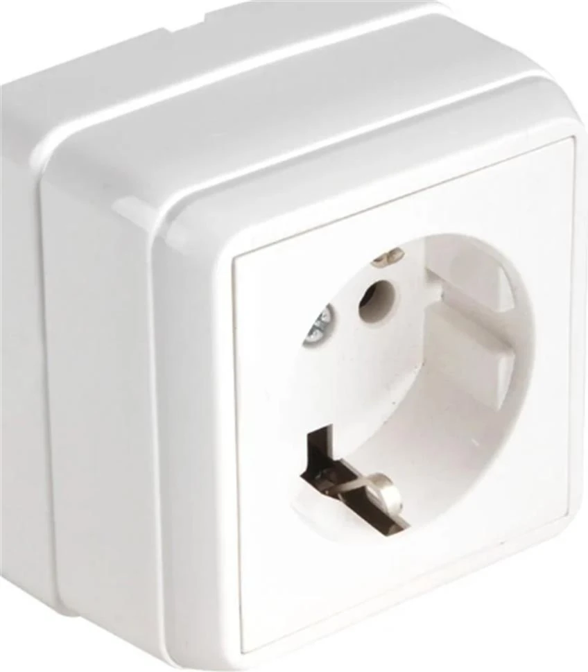 Mutlusan Bron Sıva Üstü Kapaklı Topraklı Priz Beyaz ( 2160 110 0201)