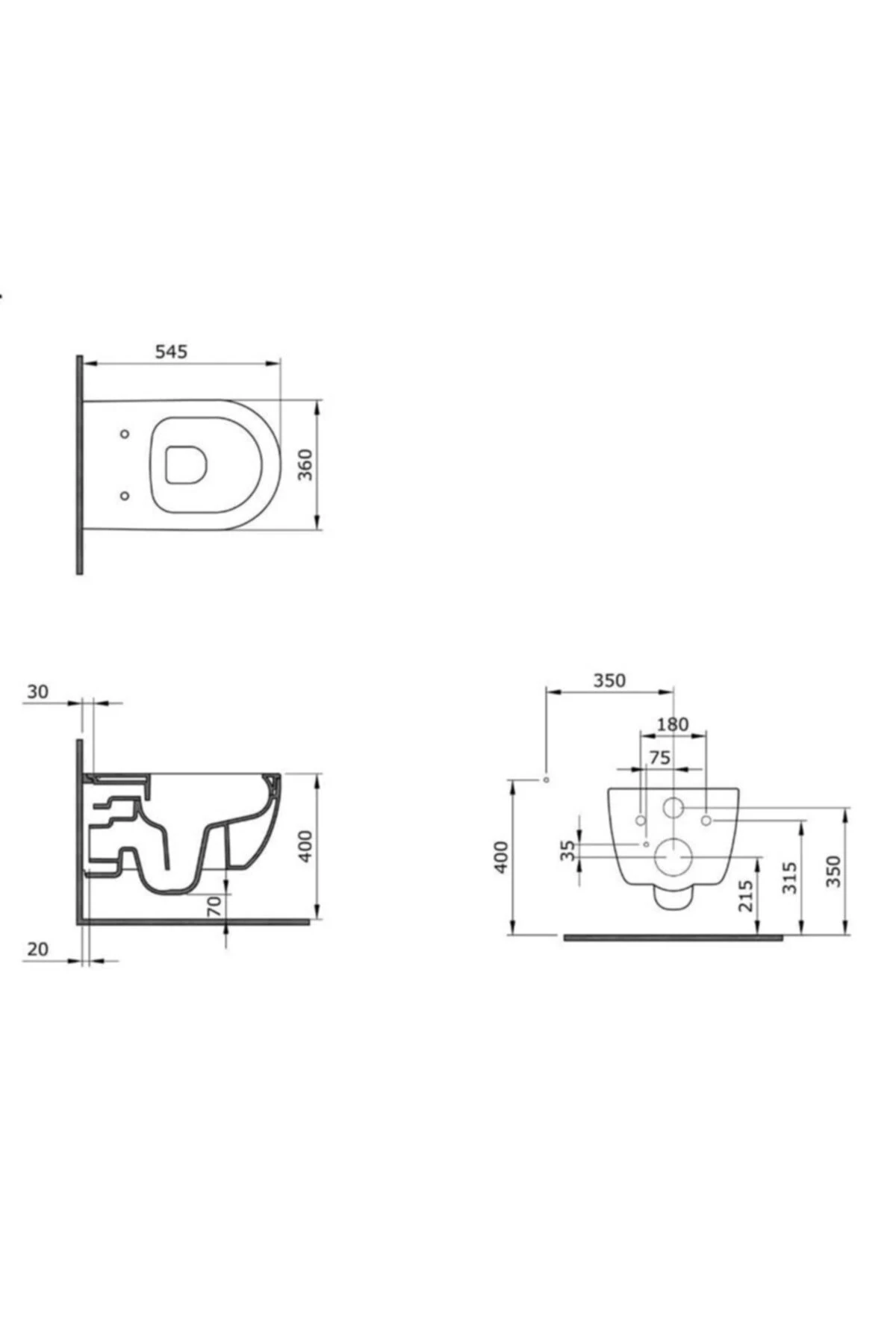 V Tondo Rimless Asma Klozet Kanalsız Kısa Kapak Hariç Mat Gri 1417-006-0128