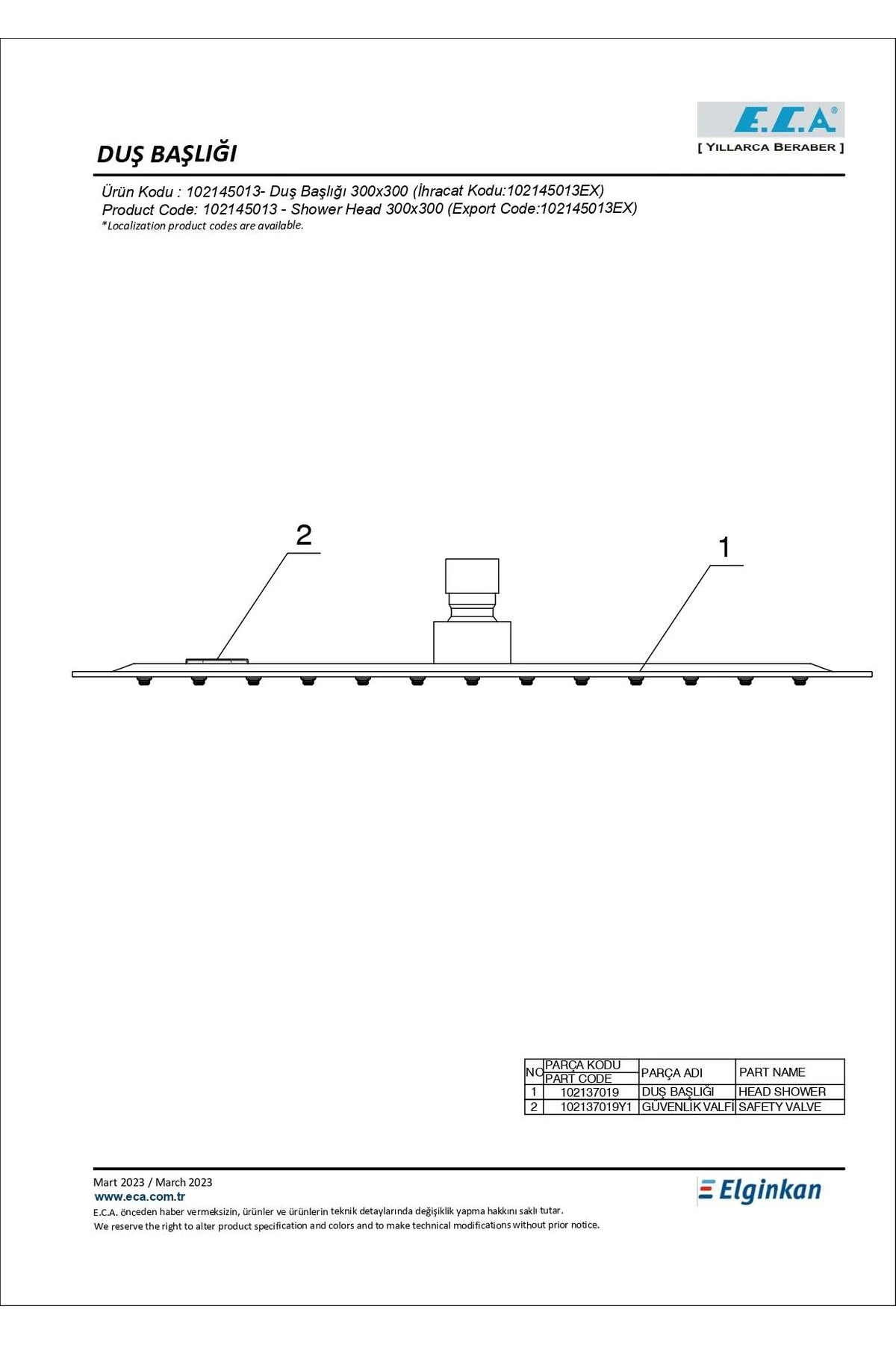 Novita Ankastre Banyo Bataryası Duşlu 3 Parça Set / 3 Yollu ECA.ANKSET.BD304