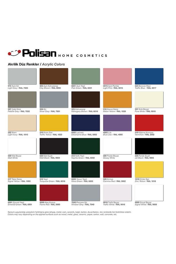 POLİSAN SPREY BOYA METALİK ALÜMİNYUM RAL-9022