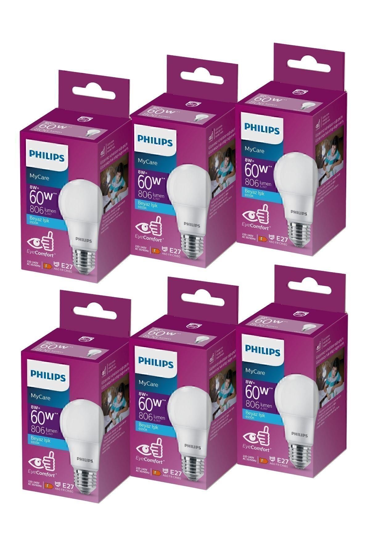 Mycare Led Lamba 8w-60w 6500k Beyaz Işık x6 Adet
