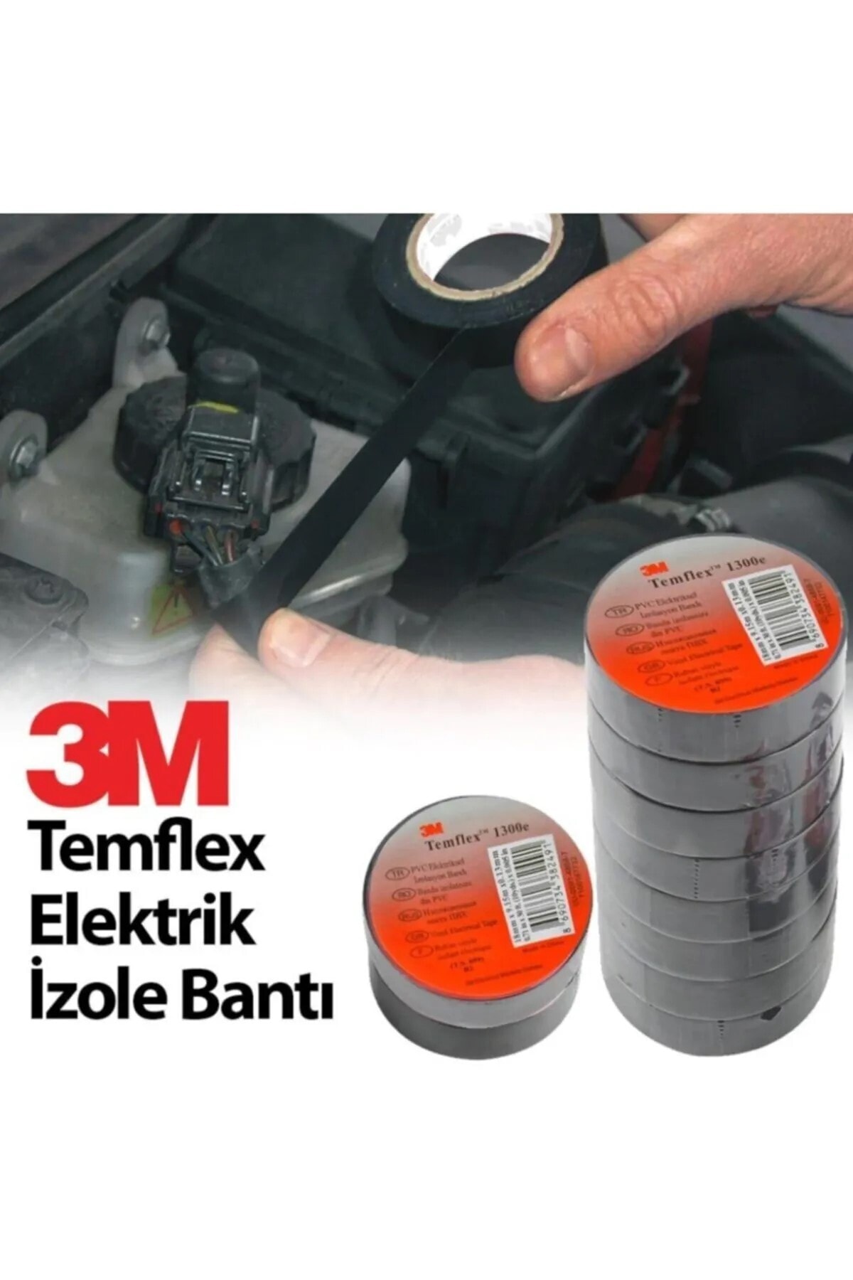 Izole Bant - Elektrik Bandı - Siyah Bant - Tesisat Bantı - 10 Adet