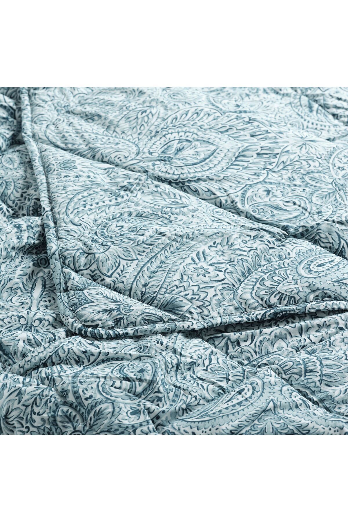 tek kişilik yorgan, mavi-beyaz, 150x200 cm, hafif sıcak tutar