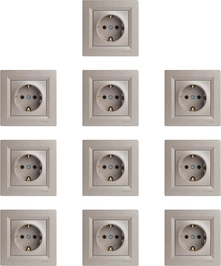 Asfora Plus Serisi Bronz Topraklı Priz 10 Lu P