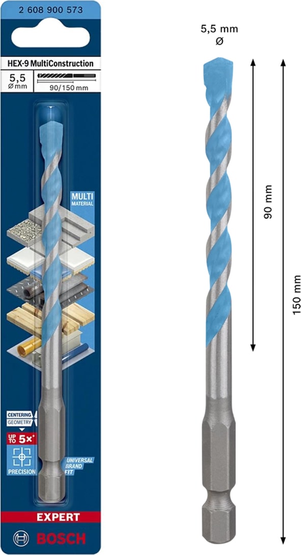 Exp Hex-9 Mc Çok Amaçlı Matkap Ucu 5,5*150 mm - 2608900573