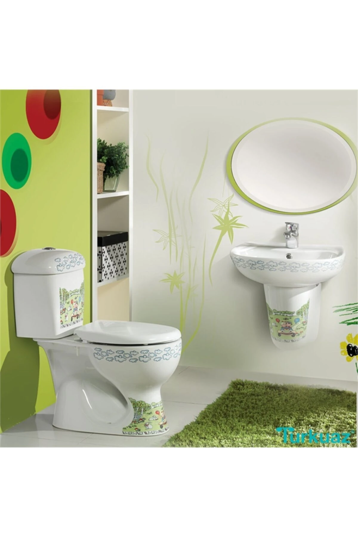 Yumurcak Takım Klozet (Alttan Çıkışlı)(klozet ,rezervuar,kapak ,iç takımı)
