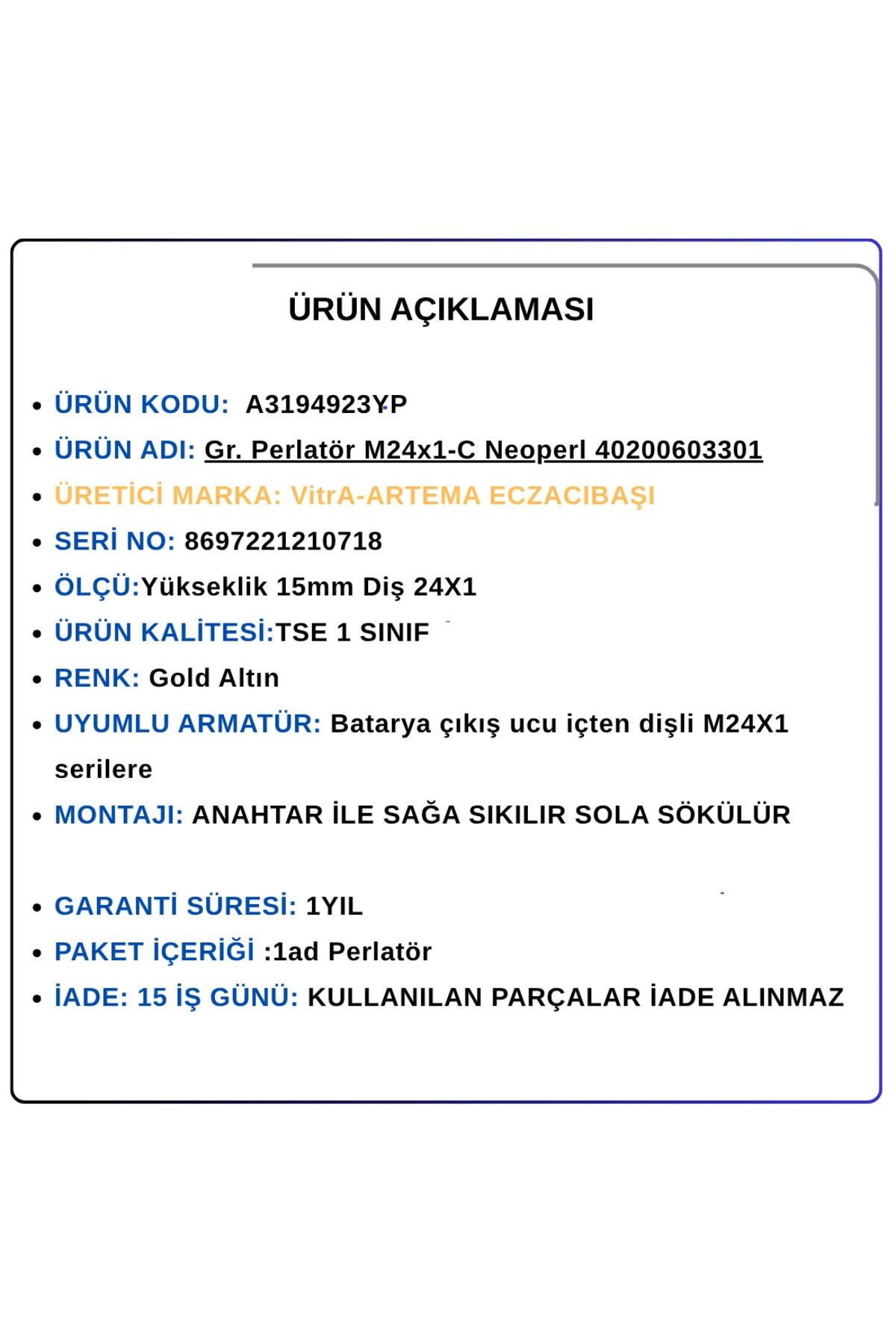 A3194923YP Gr. Perlatör M24x1-C Neoperl 40200603301