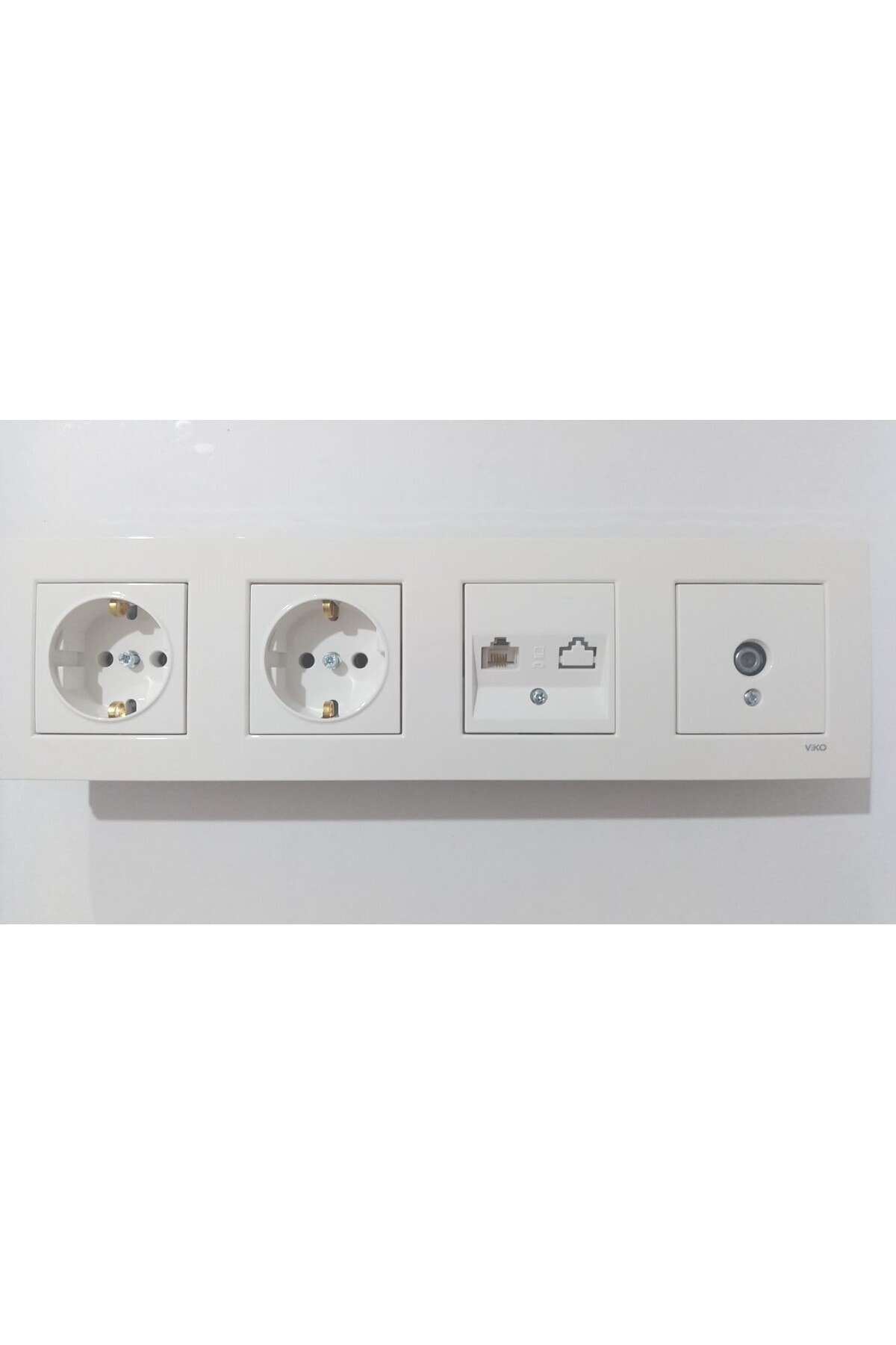 Viko Karre Beyaz 4lü Set Tv Uydu Prizi(F KONNEKTÖR) Numeris T. Priz T. Priz