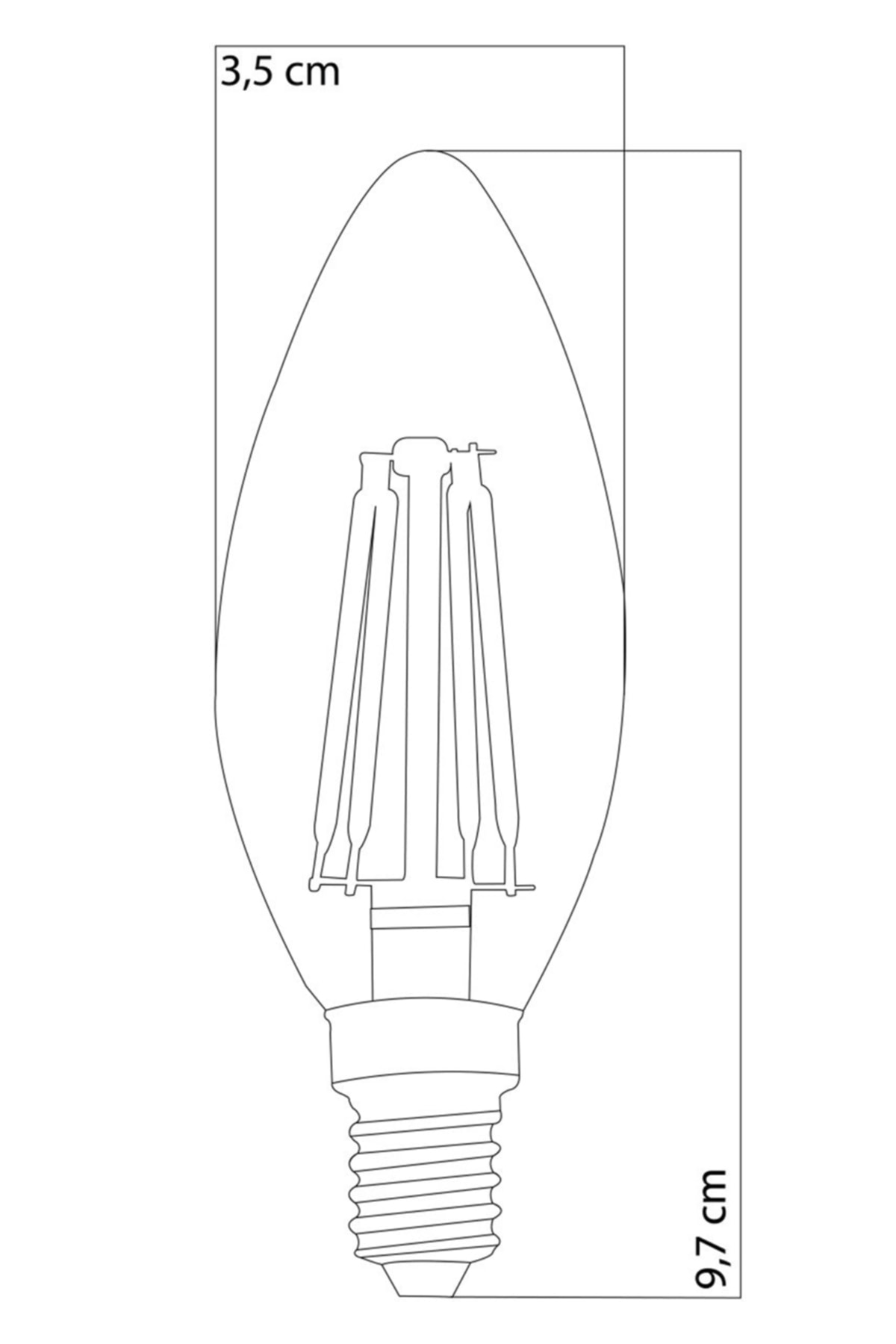 10'lu Led Filament Rustik Ampul Kıvrık Uç 6w E14 6500k (BEYAZ İŞIK)