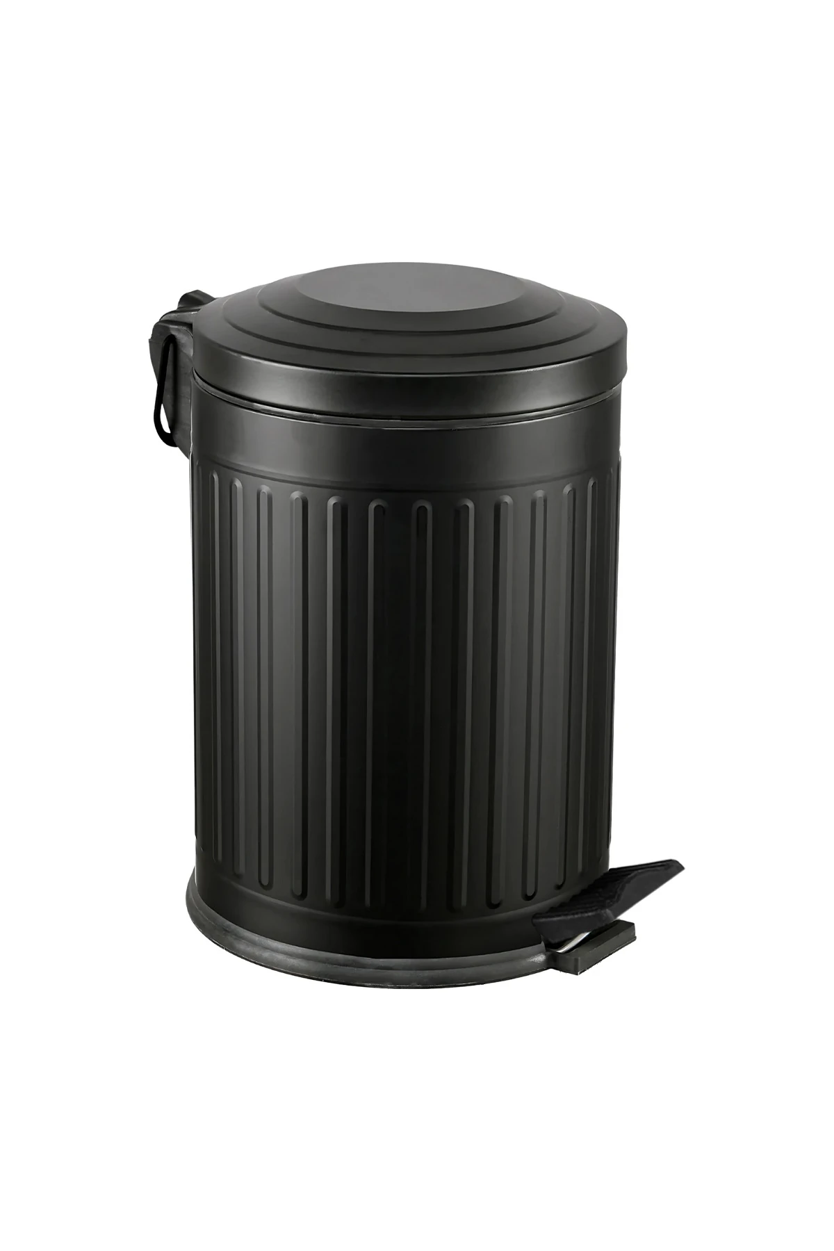 Vintage Çöp Kovası Çizgili Siyah 12 Lt