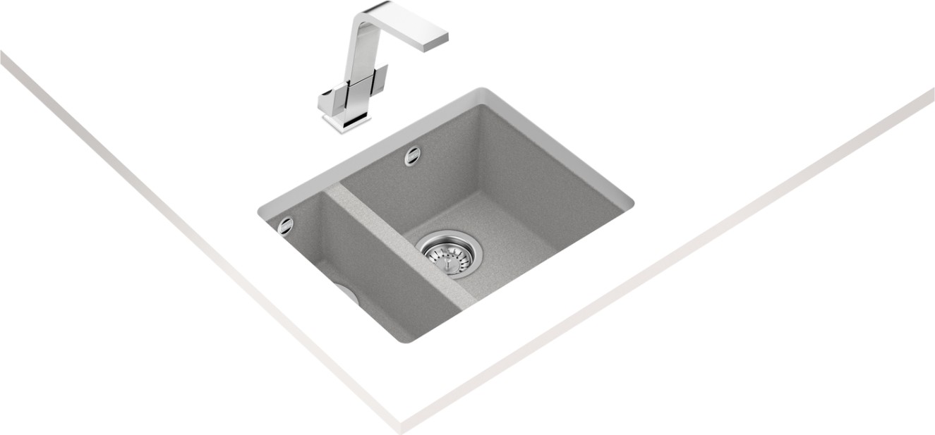 SQUARE 560 TG STONE GREY Tezgahaltı Granit Eviye Gri 56 cm 115260030