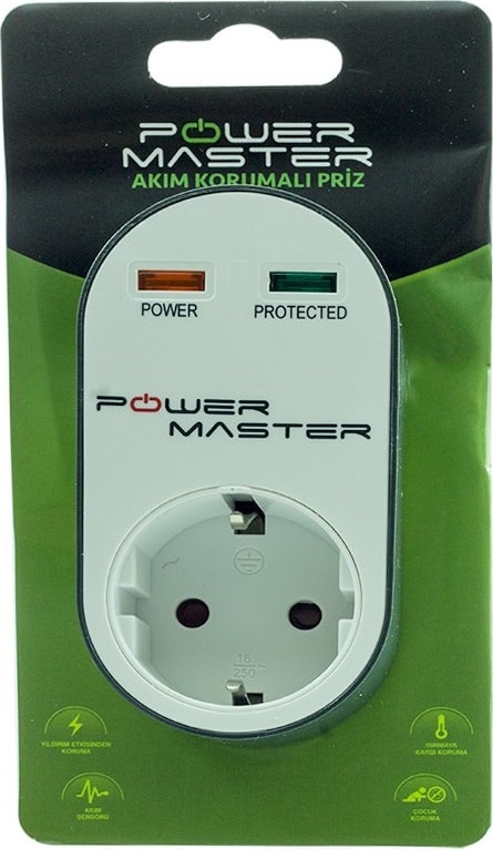 PM-16620 Tekli Akım Korumalı Priz
