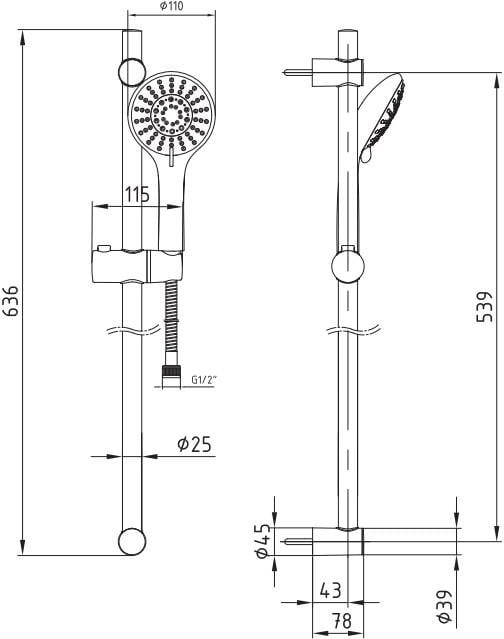 Eca Quadrille Banyo Bataryası + Eca Logica Sürgülü Duş Seti Üst Takımı