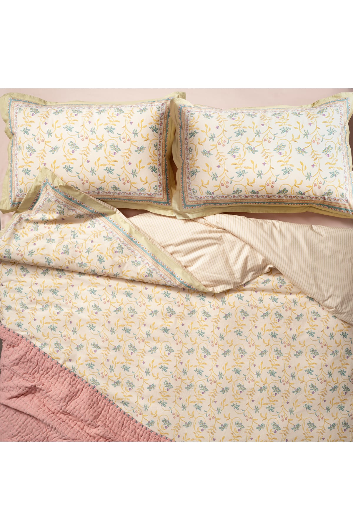 Lahor Yıkamalı 200 Tc Percale Kıng Sıze Pamuk %100 Pamuk Nevresim Seti 240x220 Cm Bej