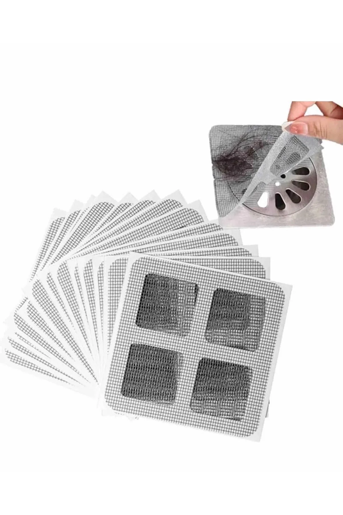 1 Adet Kendinden Yapışkanlı Banyo Gider Kapağı – Pislik Tutucu, Tıkanma Önleyici, Çelik Bant