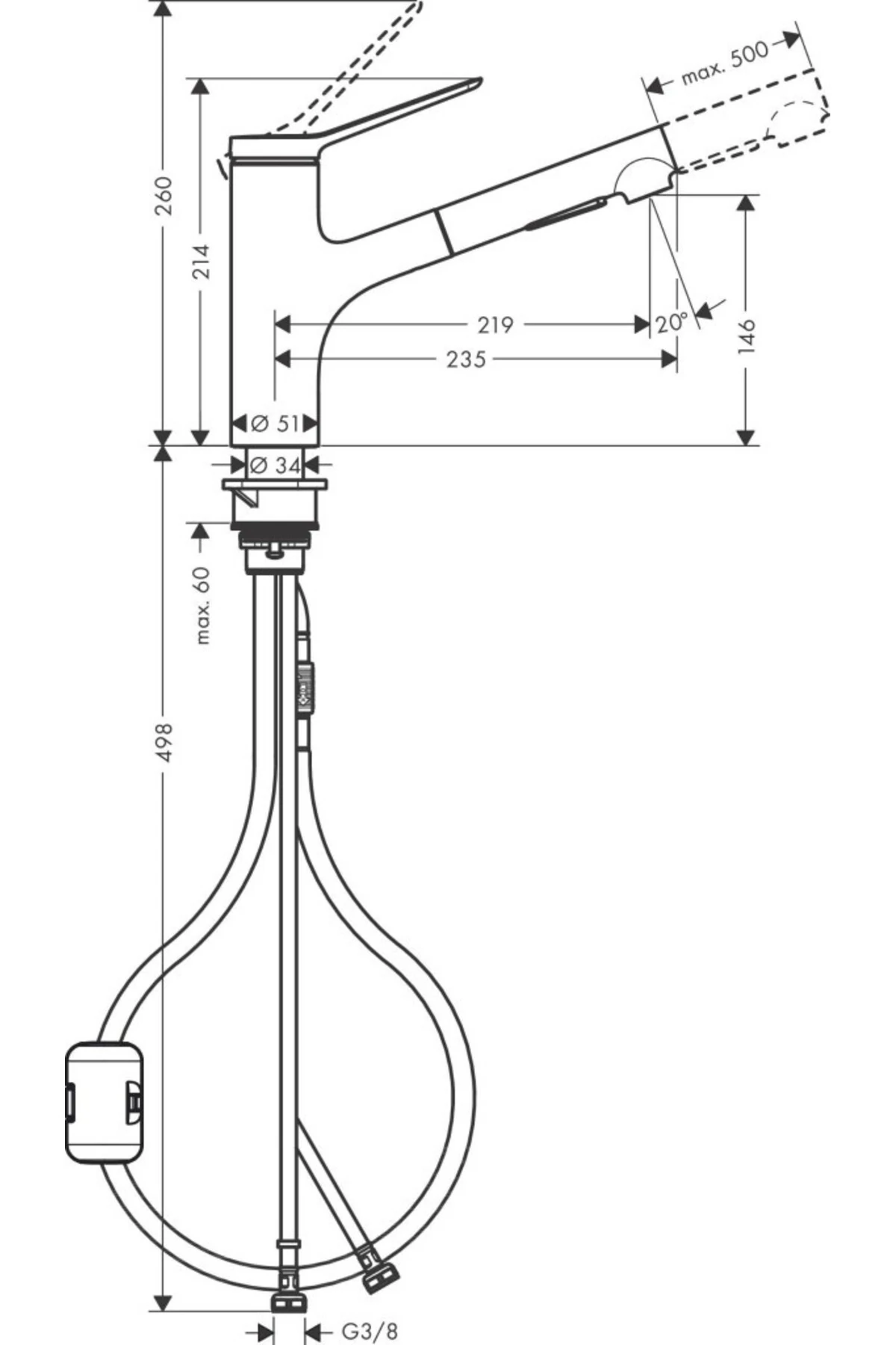 Zesis M33 Tek kollu Eviye Bataryası 150 2 jet Satin Siyah 74800670