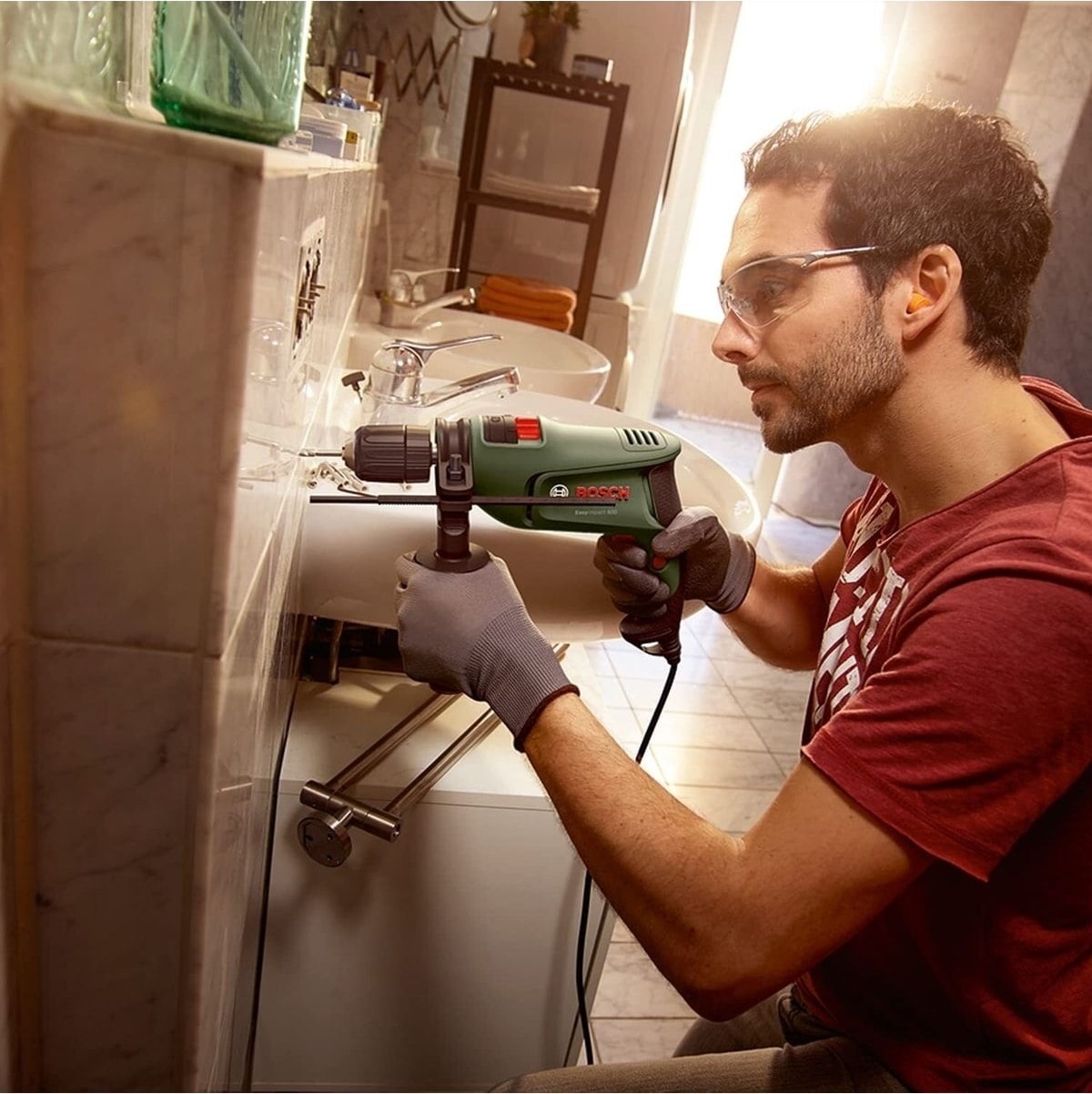 BOSCH Darbeli Matkap 600 Watt + 27 Parça Vidalama Ucu Matkap Ucu Tornavida Seti