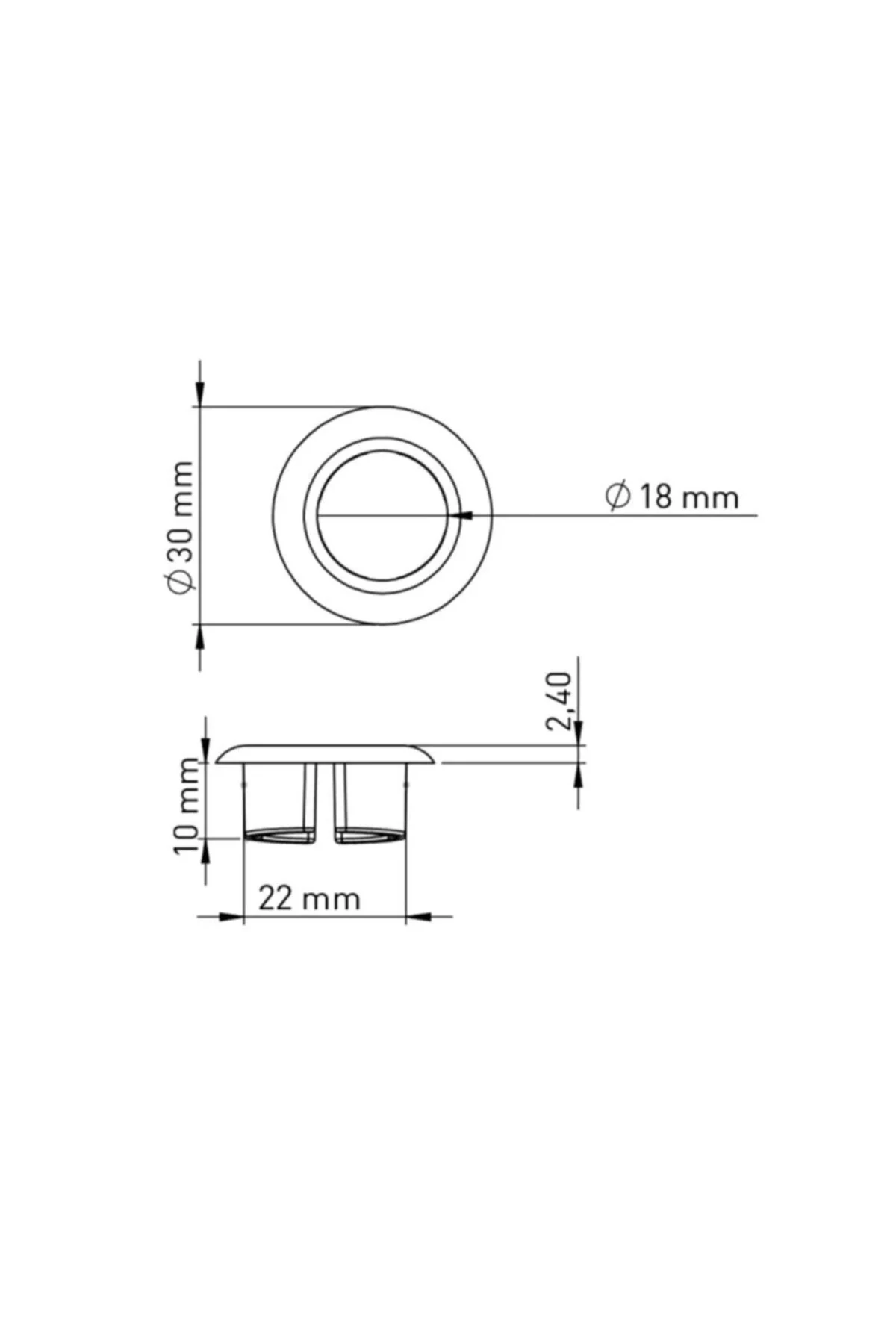 Yapıtaşı Yt114B Beyaz Üniversal Lavabo Taşma Delik Yüzüğü