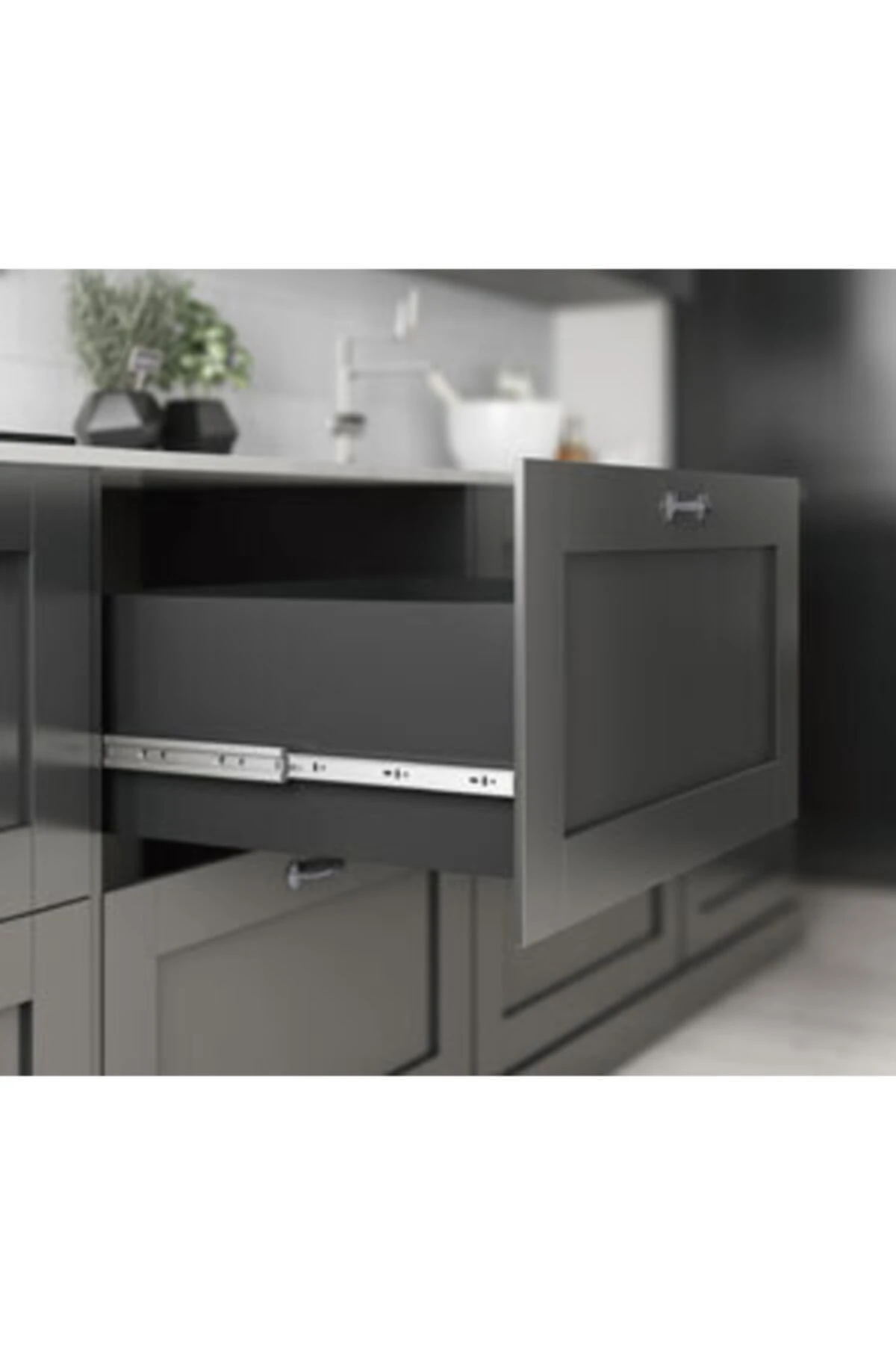 Samet 43*30 So - Class Teleskopik Bilyalı Çekmece Rayı Çift Açılım 30cm