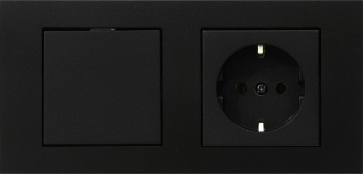 Grano Siyah 2'li Set Anahtar ve Topraklı Priz Set